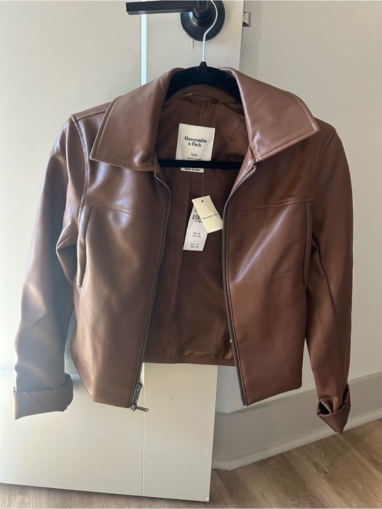Abercrombie & Fitch Jackets & Blazers - Abercrombie & Fitch Brown Vegan Leather Jacket